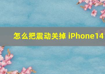 怎么把震动关掉 iPhone14